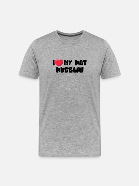J’aime mon mari chaud - T-shirt bio Premium Homme - gris chiné