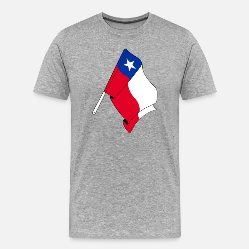 Flagge Chile - Männer Premium Bio T-Shirt - Grau meliert