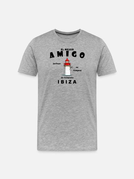 Best Friend, Spanish, Lighthouse Ibiza - Men's Premium Organic T-Shirt - heather grey
