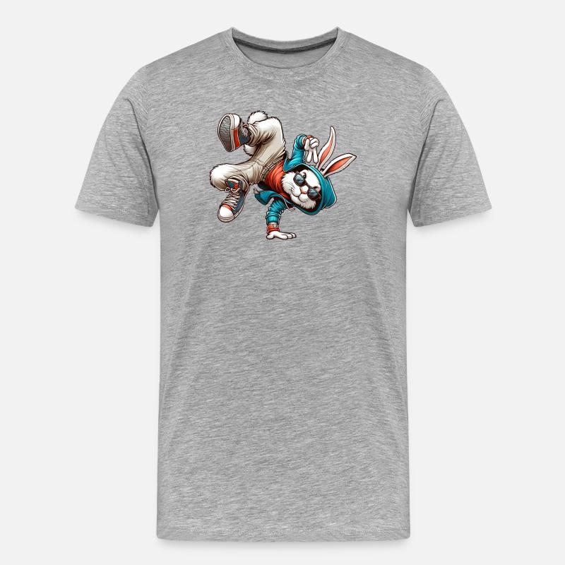 Easter Easter Bunny Dancing Breakdance - Men's Premium Organic T-Shirt - heather grey