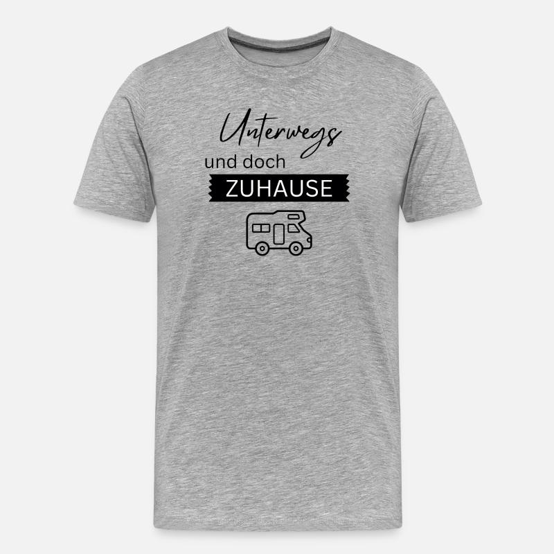 Unterwegs und doch zu Hause - Männer Premium Bio T-Shirt - Grau meliert