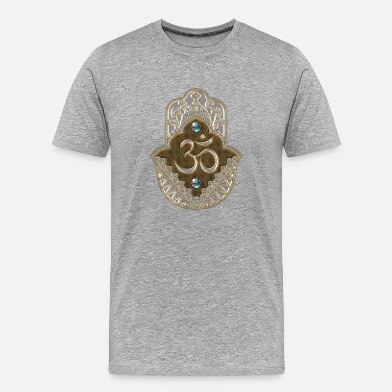 Das elegante Ohm-Zeichen. - Männer Premium Bio T-Shirt - Grau meliert