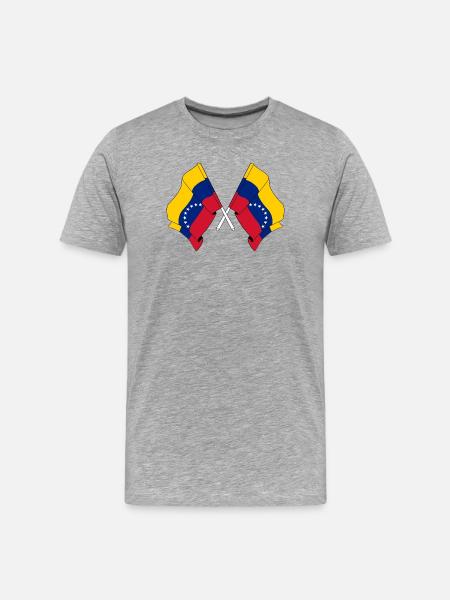 Two flags crossed of Venezuela - Men's Premium Organic T-Shirt - heather grey
