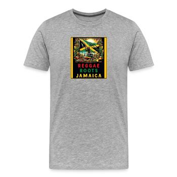 Reggae Wurzeln Jamaika - Männer Premium Bio T-Shirt - Grau meliert - Vorne - Damien (186cm)