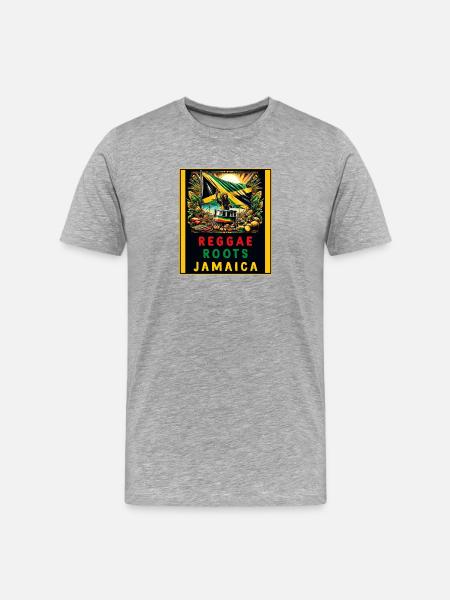 Reggae roots Jamaica - Men's Premium Organic T-Shirt - heather grey