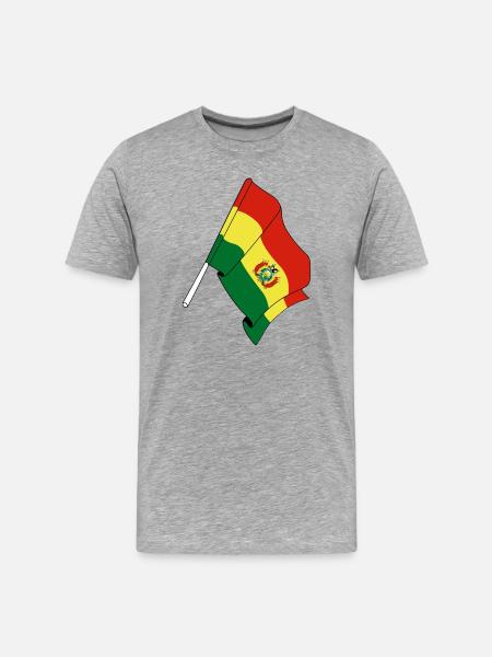 Flag of Bolivia - Men's Premium Organic T-Shirt - heather grey