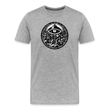 Technologie de l’œil - T-shirt bio Premium Homme - gris chiné - Devant - Damien (186cm)