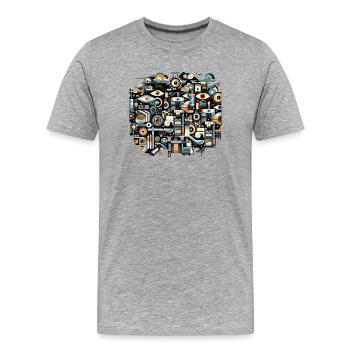 Technologie industrielle - T-shirt bio Premium Homme - gris chiné - Devant - Damien (186cm)