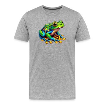 Grenouille - T-shirt bio Premium Homme - gris chiné - Devant - Damien (186cm)