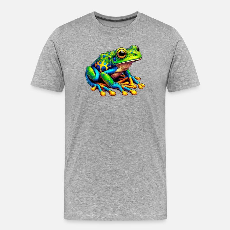 Frosch - Männer Premium Bio T-Shirt - Grau meliert
