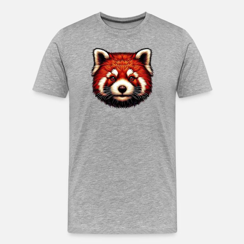 Kleiner Panda - Männer Premium Bio T-Shirt - Grau meliert