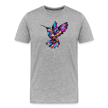 Hummingbird - Men's Premium Organic T-Shirt - heather grey - Front - Damien (186cm)