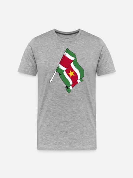 Drapeau du Suriname - T-shirt bio Premium Homme - gris chiné