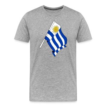 Flag of Uruguay - Men's Premium Organic T-Shirt - heather grey - Front - Damien (186cm)