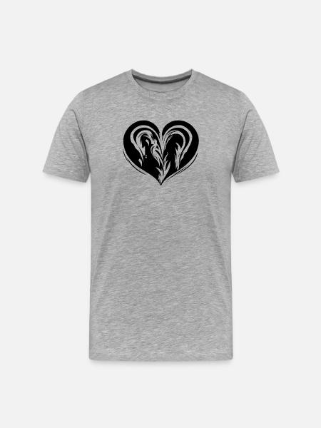 Beautiful curved heart - Men's Premium Organic T-Shirt - heather grey