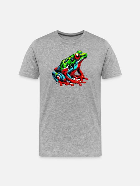 Frosch - Männer Premium Bio T-Shirt - Grau meliert