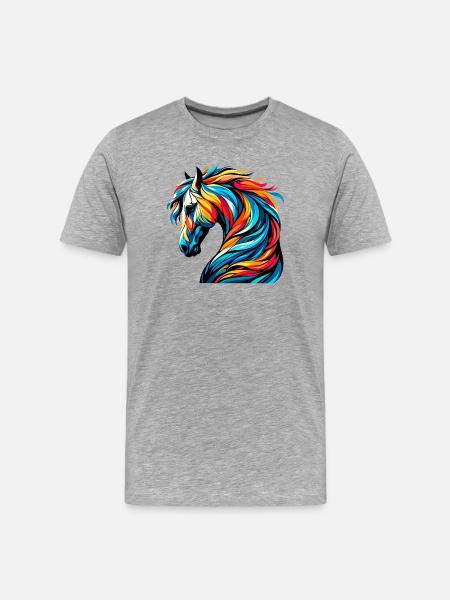 Horse - Men's Premium Organic T-Shirt - heather grey