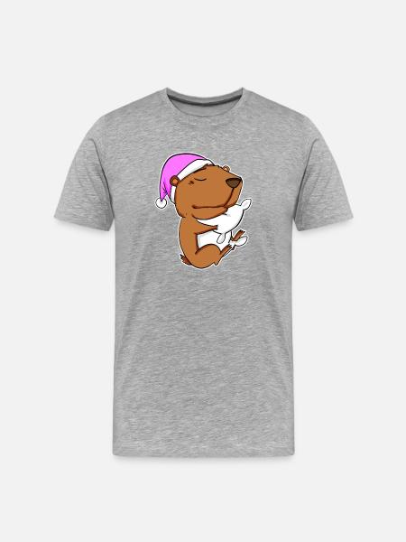 Capybara Capybara Træt Pude Slap af - Herre Premium T-shirt økologisk - grå meleret
