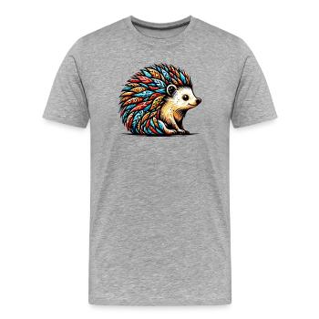Hérisson - T-shirt bio Premium Homme - gris chiné - Devant - Damien (186cm)
