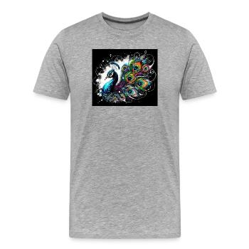 Paon - T-shirt bio Premium Homme - gris chiné - Devant - Damien (186cm)