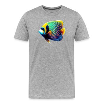 Emperor Angel Fish - Men's Premium Organic T-Shirt - heather grey - Front - Damien (186cm)