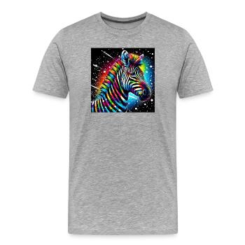 Zebra - Männer Premium Bio T-Shirt - Grau meliert - Vorne - Damien (186cm)