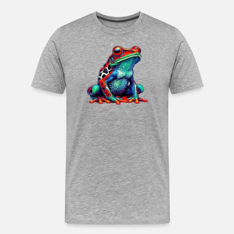 Frosch - Männer Premium Bio T-Shirt - Grau meliert