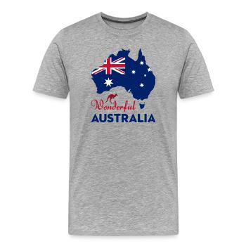 Wunderbares Australien - Männer Premium Bio T-Shirt - Grau meliert - Vorne - Damien (186cm)