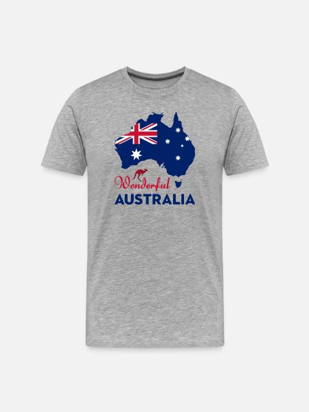 Wonderful Australia - Men's Premium Organic T-Shirt - heather grey