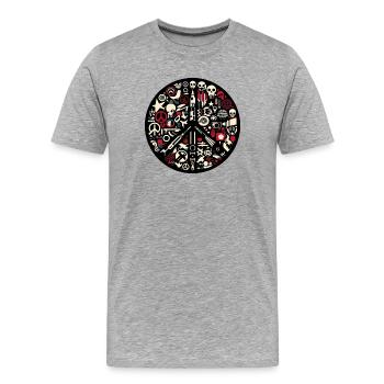 AntiWar - Men's Premium Organic T-Shirt - heather grey - Front - Damien (186cm)