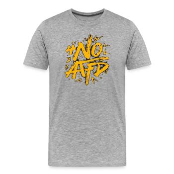 Nazis raus, Gegen AFD, Gegen Rechts, Faschismus - Männer Premium Bio T-Shirt - Grau meliert - Vorne - Damien (186cm)