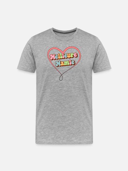 Beste Oma - Männer Premium Bio T-Shirt - Grau meliert