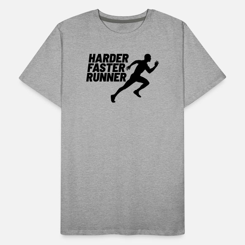 coureur plus dur et plus rapide T-shirt bio Premium Homme