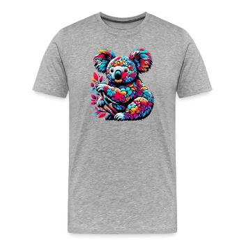 Koala - Männer Premium Bio T-Shirt - Grau meliert - Vorne - Damien (186cm)
