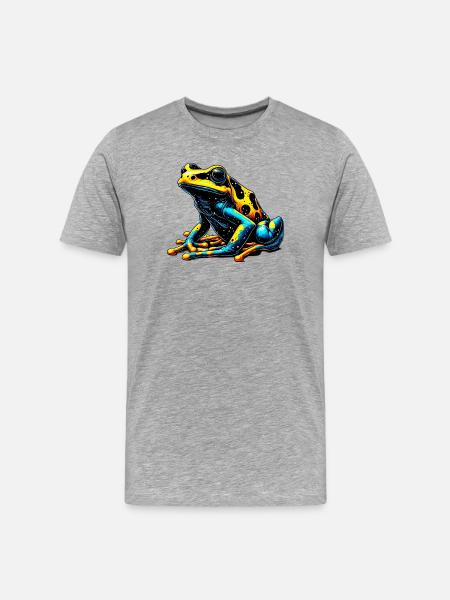 Frosch - Männer Premium Bio T-Shirt - Grau meliert