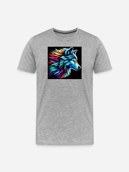 Wolf - Men's Premium Organic T-Shirt - heather grey
