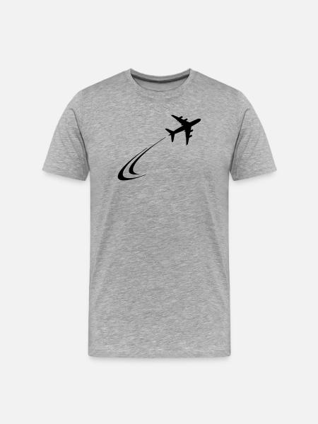 Plane flies away - Men's Premium Organic T-Shirt - heather grey