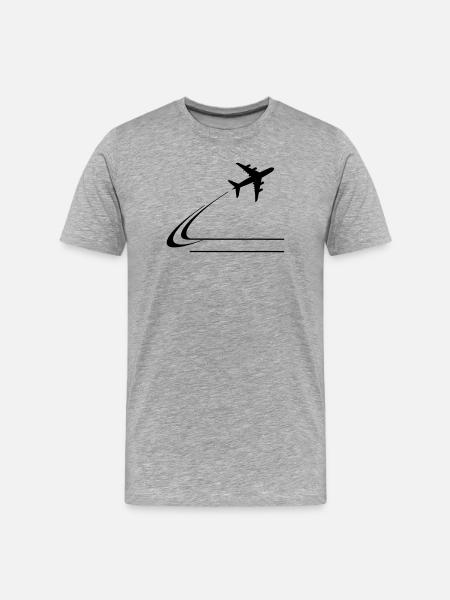 Flying away from plane - Men's Premium Organic T-Shirt - heather grey