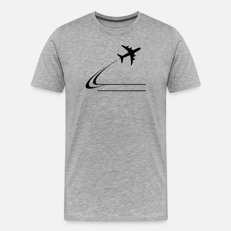 Vom Flugzeug wegfliegen - Männer Premium Bio T-Shirt - Grau meliert