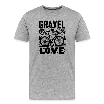 Gravel Love - Gravelbike - Männer Premium Bio T-Shirt - Grau meliert - Vorne - Damien (186cm)