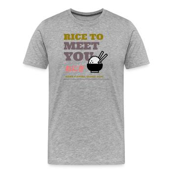 Rice To Meet You - Men's Premium Organic T-Shirt - heather grey - Front - Damien (186cm)