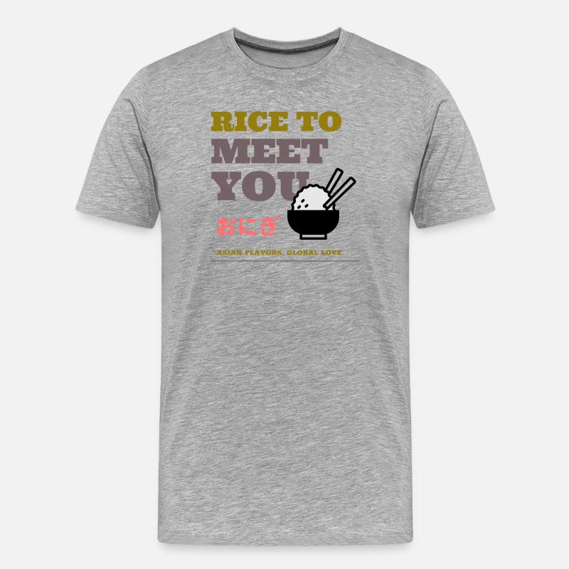 Du riz pour vous rencontrer - T-shirt bio Premium Homme - gris chiné