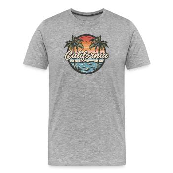 California's Attractive Coastal Landscape - Men's Premium Organic T-Shirt - heather grey - Front - Damien (186cm)