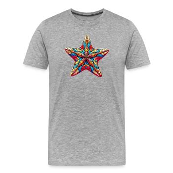 Étoile de mer - T-shirt bio Premium Homme - gris chiné - Devant - Damien (186cm)