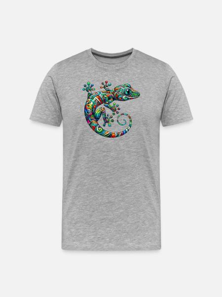 Gecko - Men's Premium Organic T-Shirt - heather grey