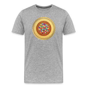 Sternentor 2024 AllEinsSein Sonja Ariel von Staden - Männer Premium Bio T-Shirt - Grau meliert - Vorne - Damien (186cm)