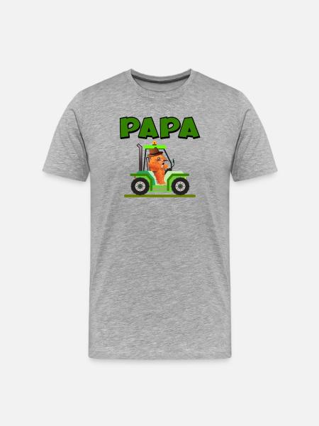 Farmer Dad Tractor - Men's Premium Organic T-Shirt - heather grey