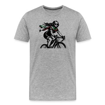 Cycling Mona Lisa - Männer Premium Bio T-Shirt - Grau meliert - Vorne - Damien (186cm)