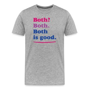 Mois de la fierté LGBTQ - Fierté bisexuelle - T-shirt bio Premium Homme - gris chiné - Devant - Damien (186cm)