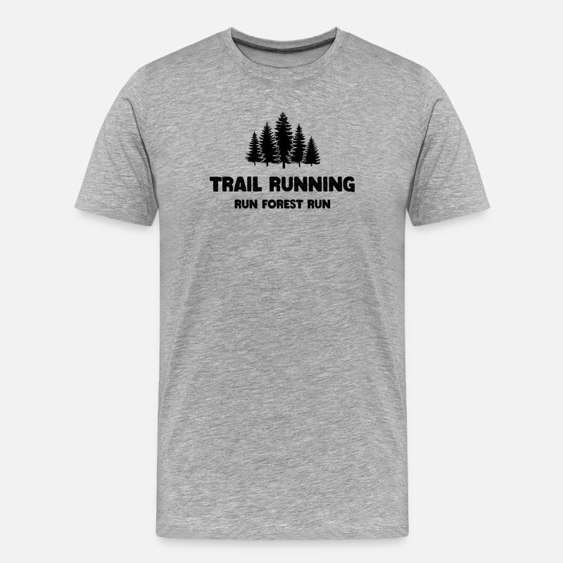 Trailrunning - Run Forest Run - Männer Premium Bio T-Shirt - Grau meliert
